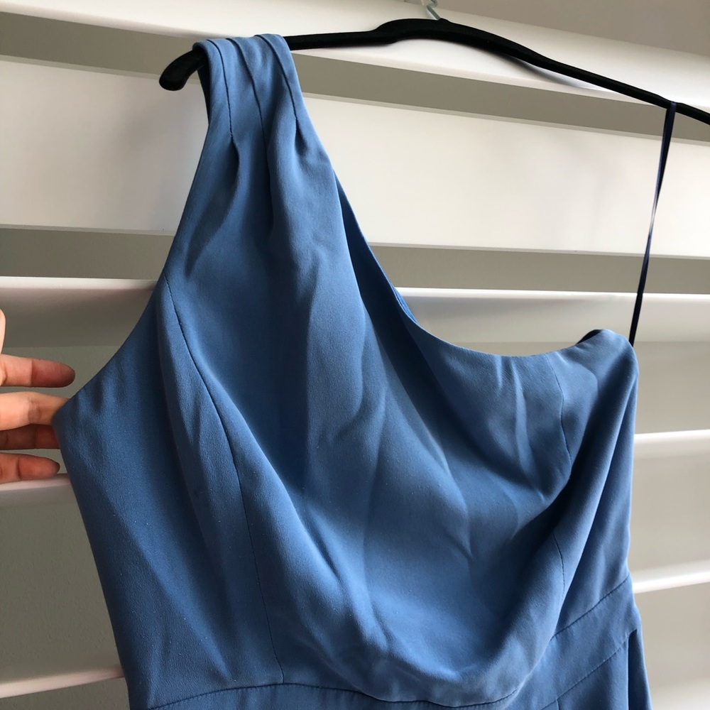 JCrew blue silk Nanine one shoulder dress - Picture 4 of 8